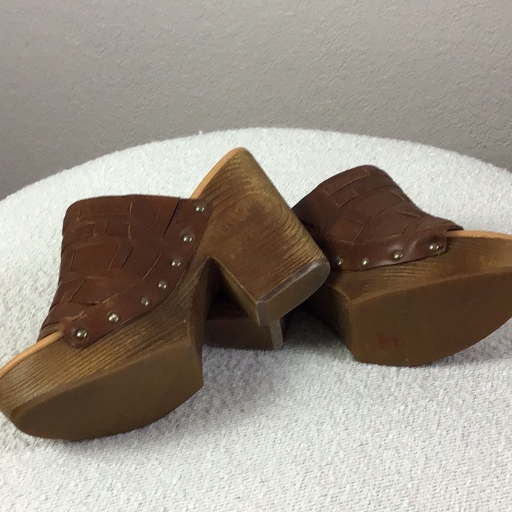 Cork Ease | Women’s Charissa Platform Sandal Wet Sand Brown Leather | - Picture 7 of 9